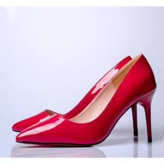 giày cao gót calla đế đỏ màu đỏ da bóng 7_9p
