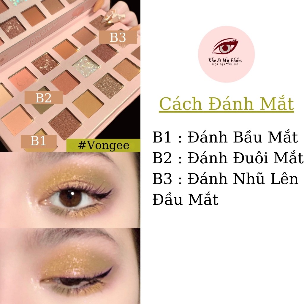 Bảng Phấn Mắt VONGEE MOCHI Trái Đào 18 Ô Màu Tone Ngọt Ngào Quyến Rũ Chính Hãng Nội Địa Trung | BigBuy360 - bigbuy360.vn