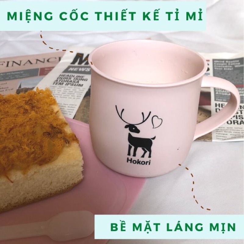 Cốc nhựa uống nước 350ml chịu nhiệt tốt màu xanh hồng trắng