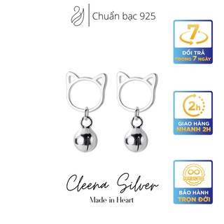 Khuyên tai bạc S925 Cleena Silver, Bông tai nữ dễ thương cute Naughty Earrings