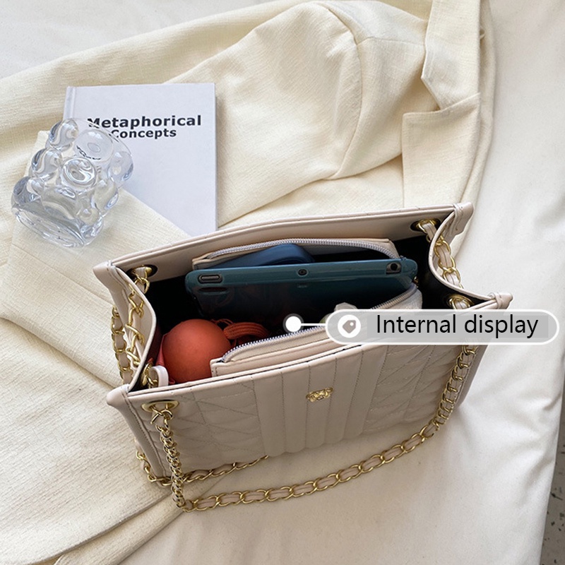 Túi Đeo Vai Phối Dây Xích Thời Trang Dễ Phối Đồ Cho Bạn Gái