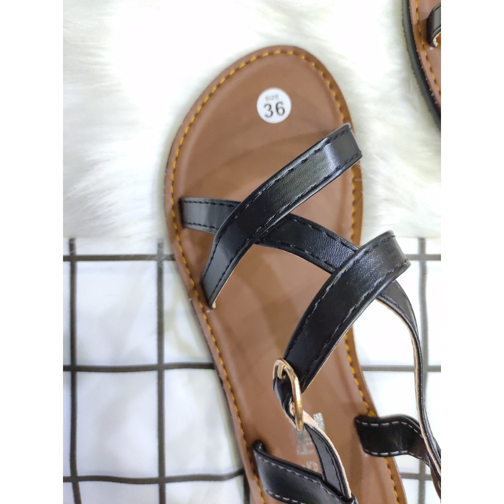 [HÀNG MỚI VỀ] SANDAL XẸP NỮ DÂY CHÉO TRƠN THOẢI MÁI SIÊU XINH NAHI NGOCHIEU1111