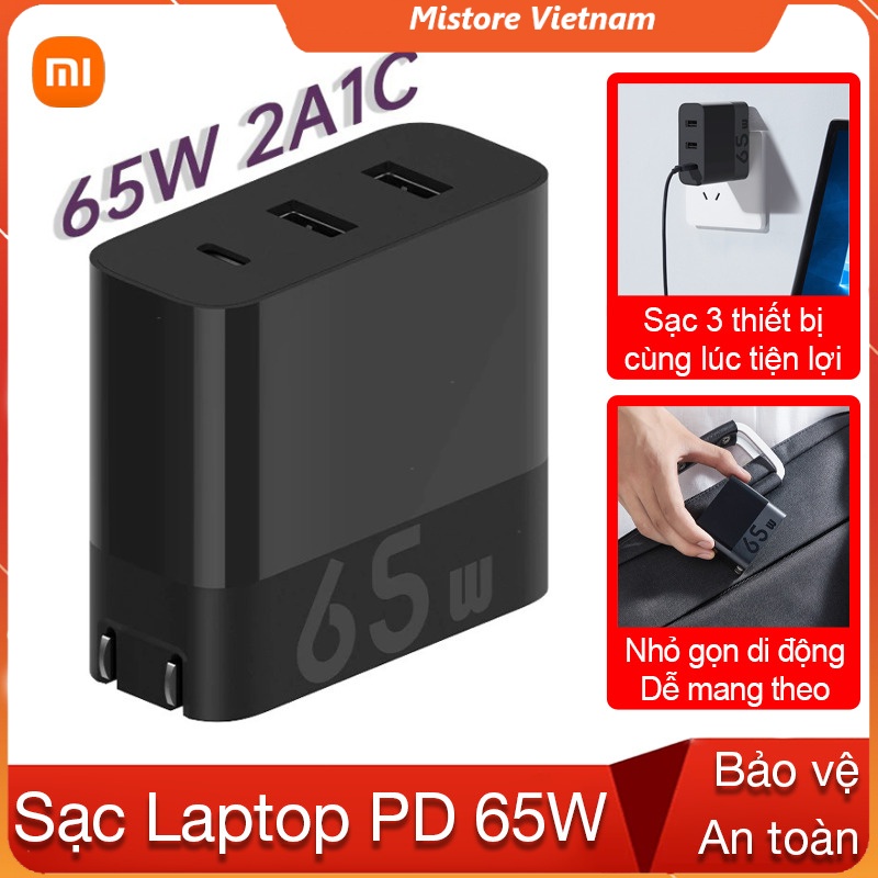 Củ sạc nhanh 65w Xiaomi ZMI HA835 chuẩn PD 3 cổng sạc 2A1C