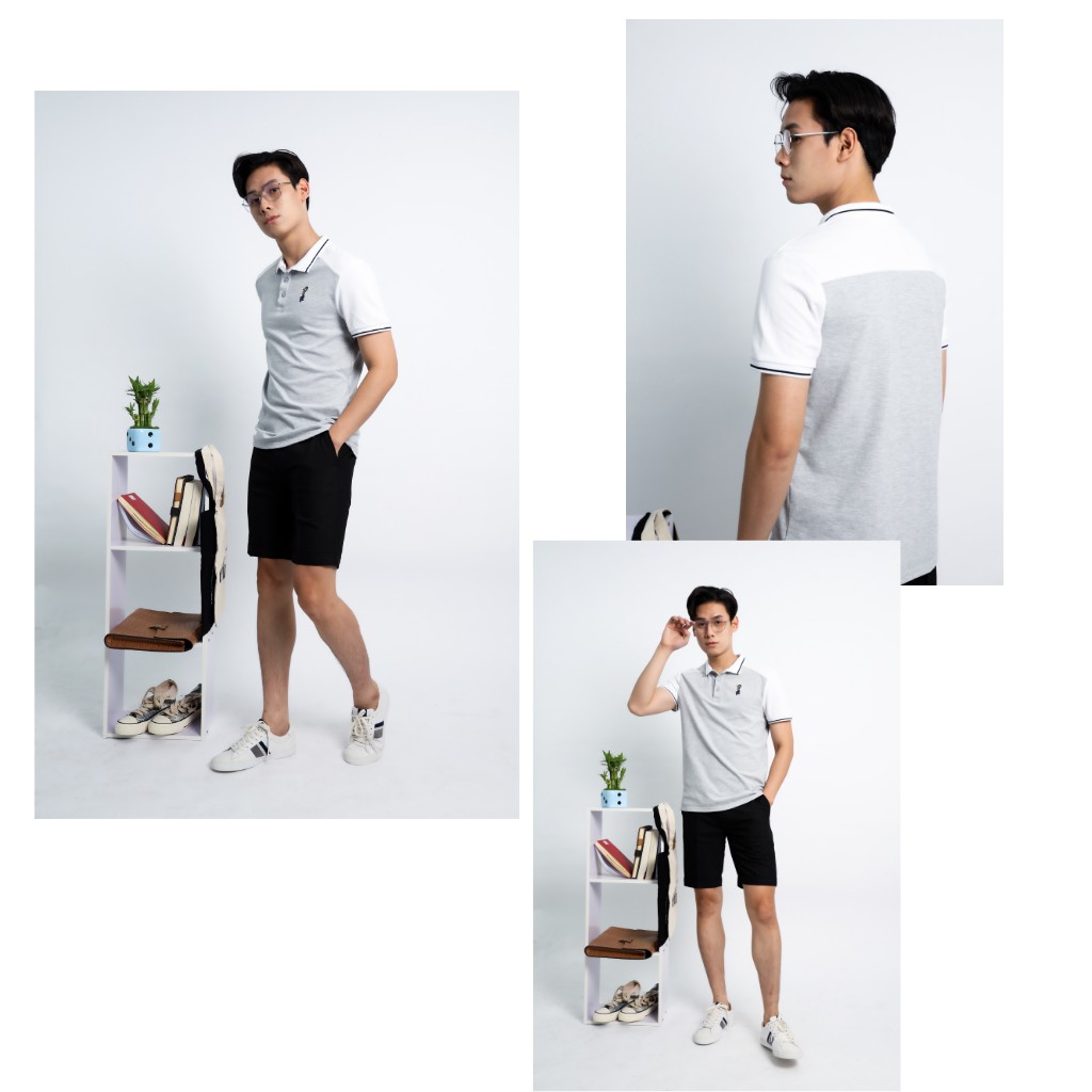 Áo Thun Polo Nam Bo Viền Màu Ghi- Áo Phông Polo Nam Chính Hãng Hàng Cao Cấp Mặc Vải Thoáng Mát - PLMT01