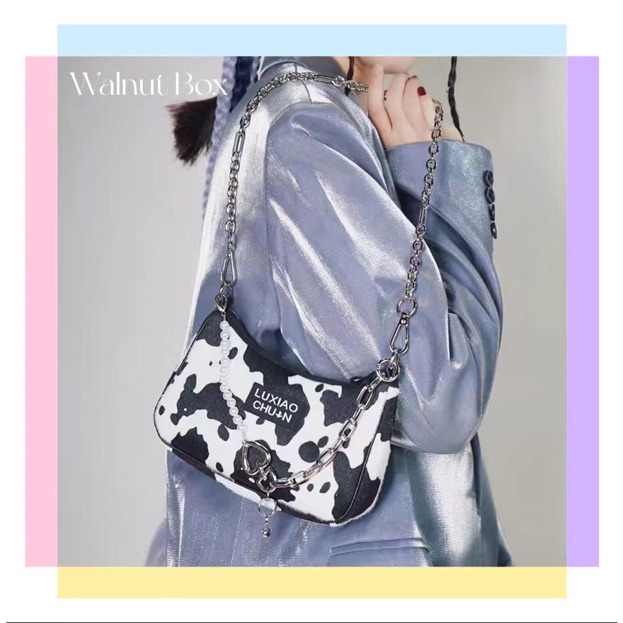 Túi Kẹp Nách Đựng Điện Thoại Màu Đen/Bạc 2022 Phong Cách Mới Thời Trang Dành Cho Nữ Y2k