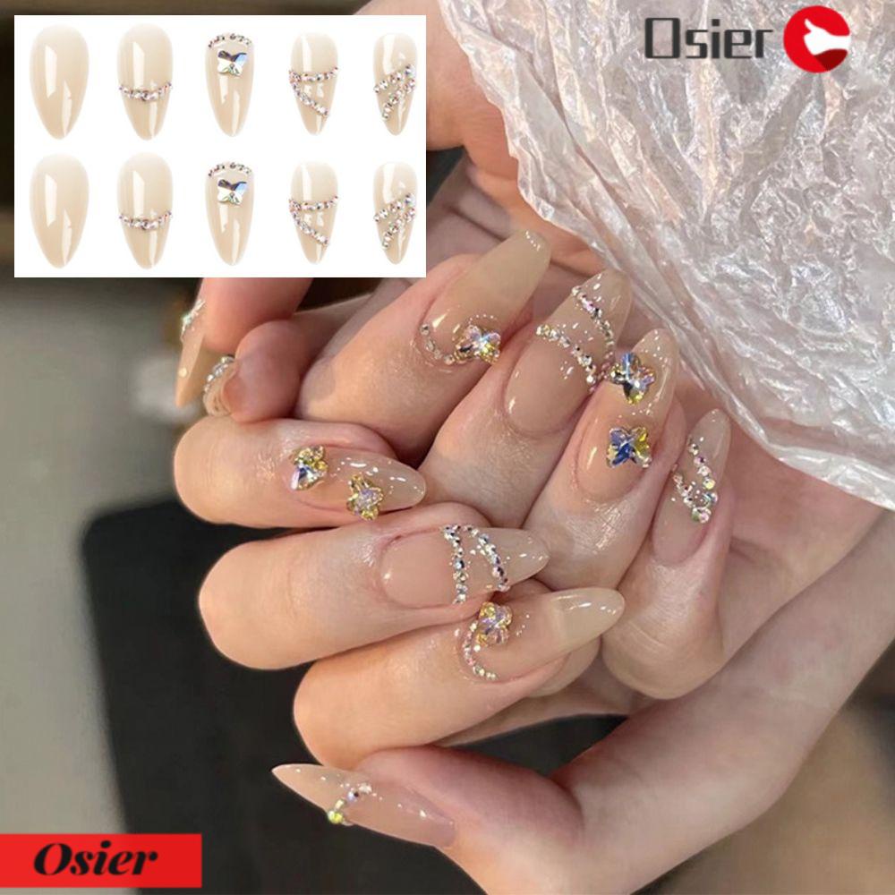 Set 1 / 24 Móng Tay Giả Họa Tiết Bươm Bướm Độc Đáo