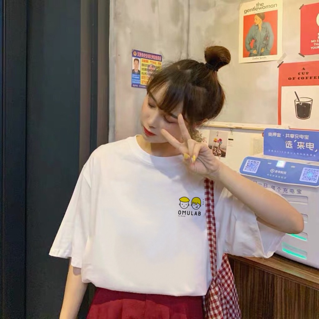Áo thun tay lỡ  OMULAB  phông Unisex nam nữ tee oversize form rộng pull Ulzzang Streetwear Hàn Quốc vải mềm