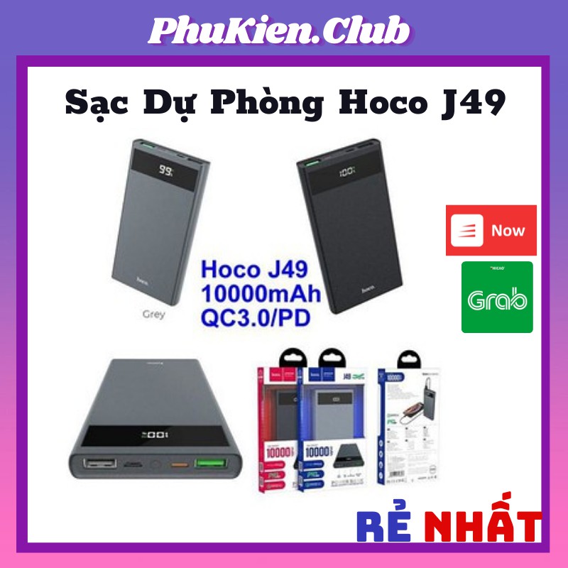 Sạc Dự Phòng Hoco J49 Hỗ trợ sạc nhanh QC3.0 - 10.000 mAh