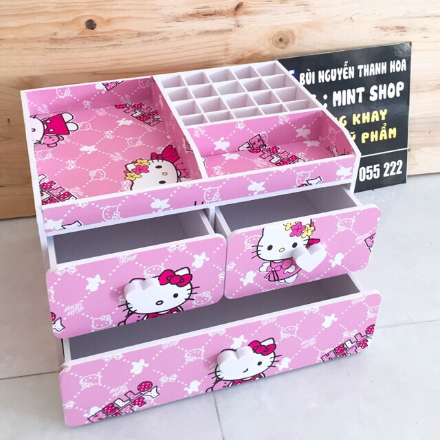 Kệ mỹ phẩm 3 tầng hello kitty thiên thần
