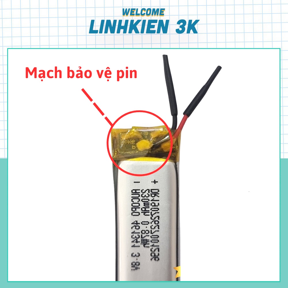 Pin 3.7v 230mAh 41x13x4.6MM 461341Hãng AUCOPO chế đồ DIY