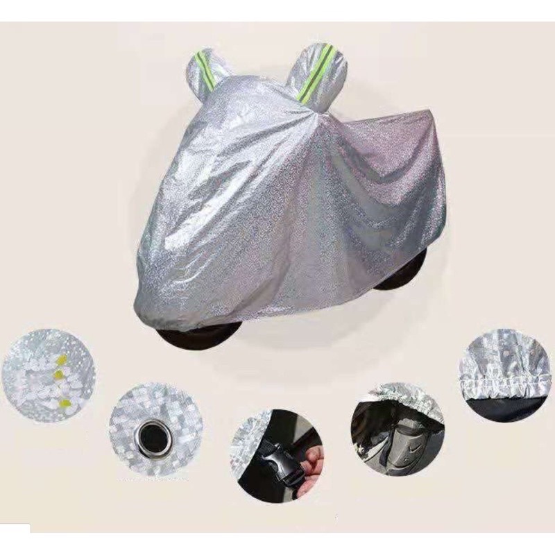 Bạt che xe máy chống nắng, chống mưa tráng bạc