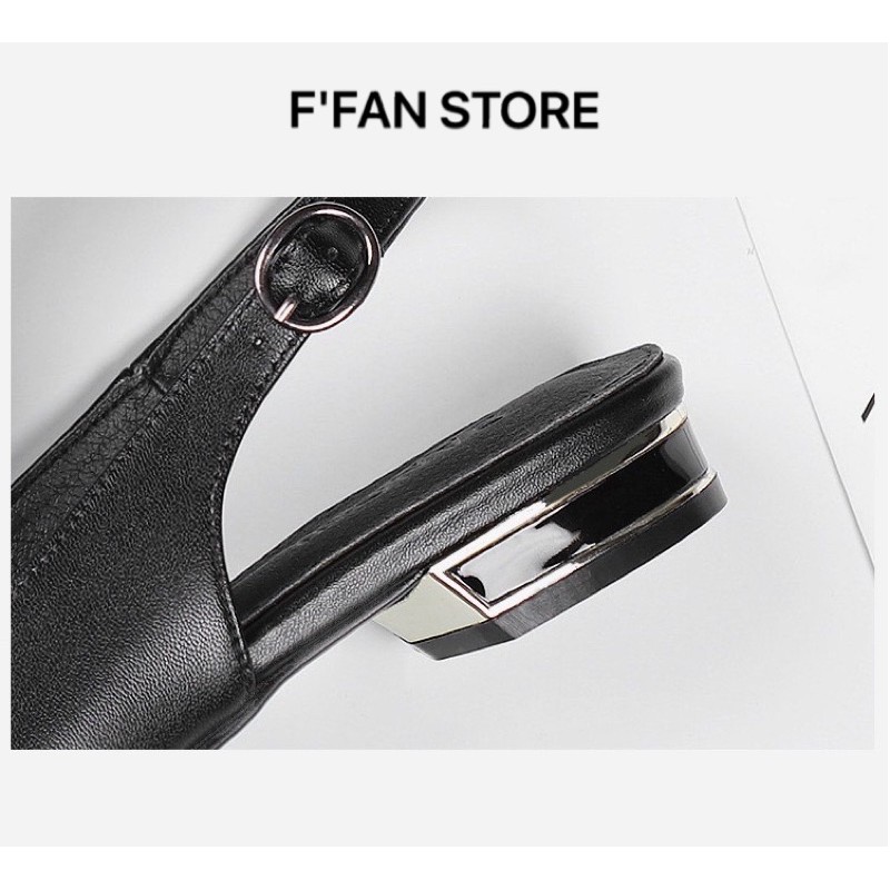 Giày Cao Gót Quai Sau [Da Thật] Slingback - Da Siêu Mềm Mũi Nhọn FFAN STORE