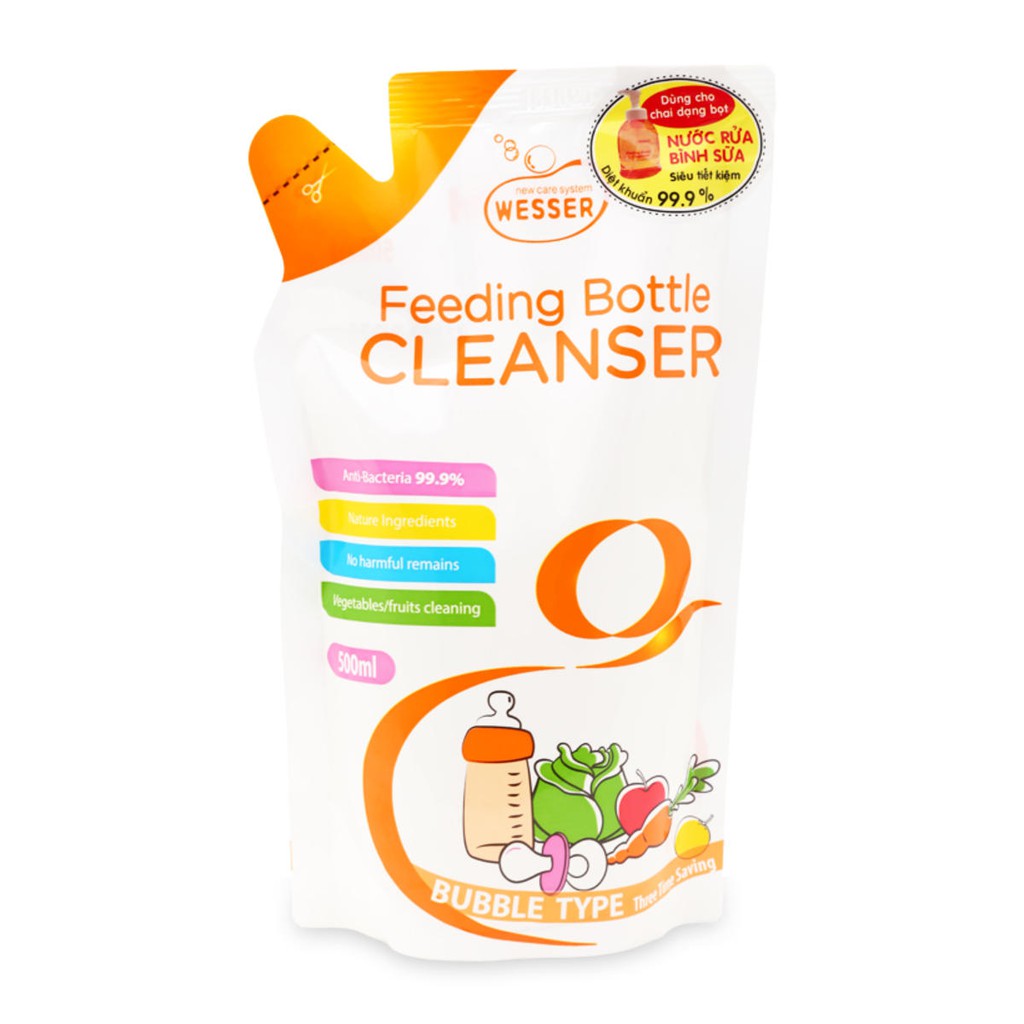 Nước rửa bình sữa Wesser- GÓI 500ml (M047)