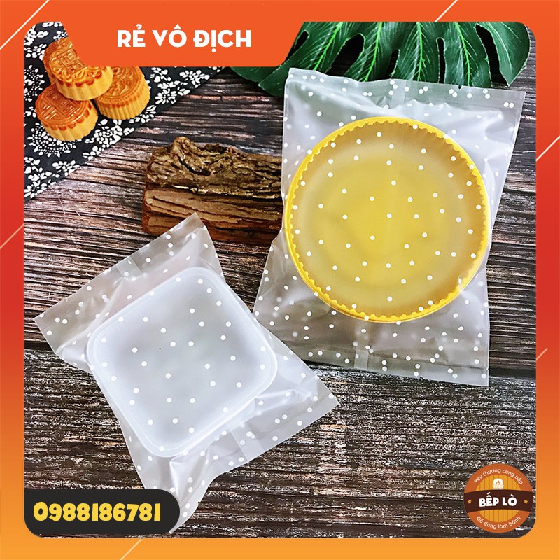 Túi đựng bánh trung thu chấm bi SIÊU ĐẸP loại 50gr 75gr 100gr 125gr 150gr 200gr  - 1 set 100 túi