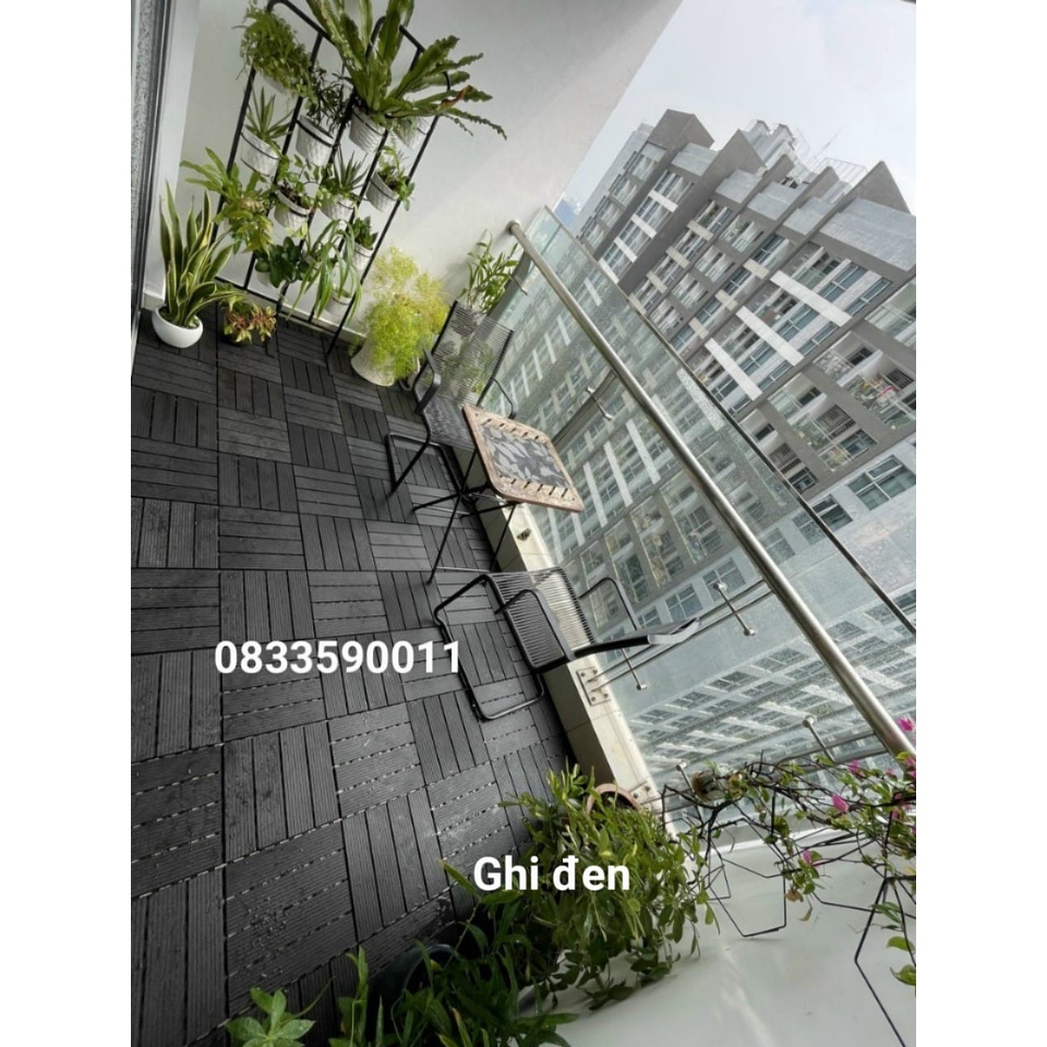 Vỉ sàn composite lát ban công sân vườn màu đỏ,kích thước 30cm*30cm. Nhận thi công
