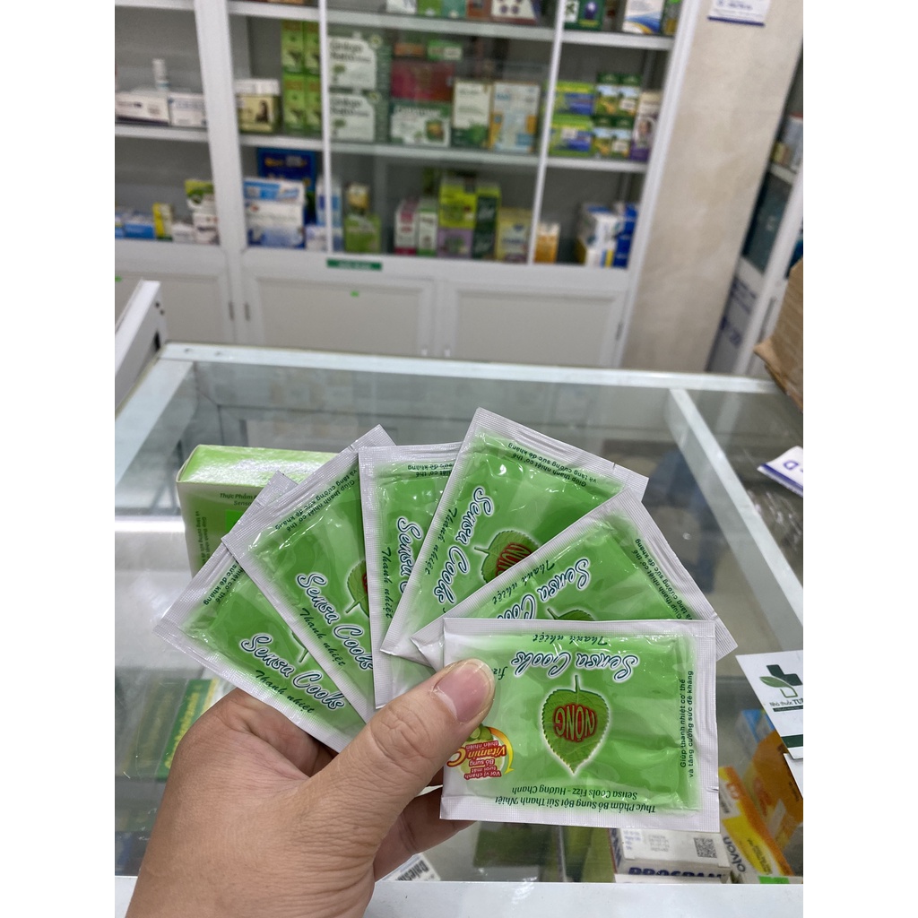 Bột sủi thanh nhiệt Sensa cool Fizz - hương chanh - hộp 6 gói - giúp thanh nhiệt cơ thể và tăng sức đề kháng