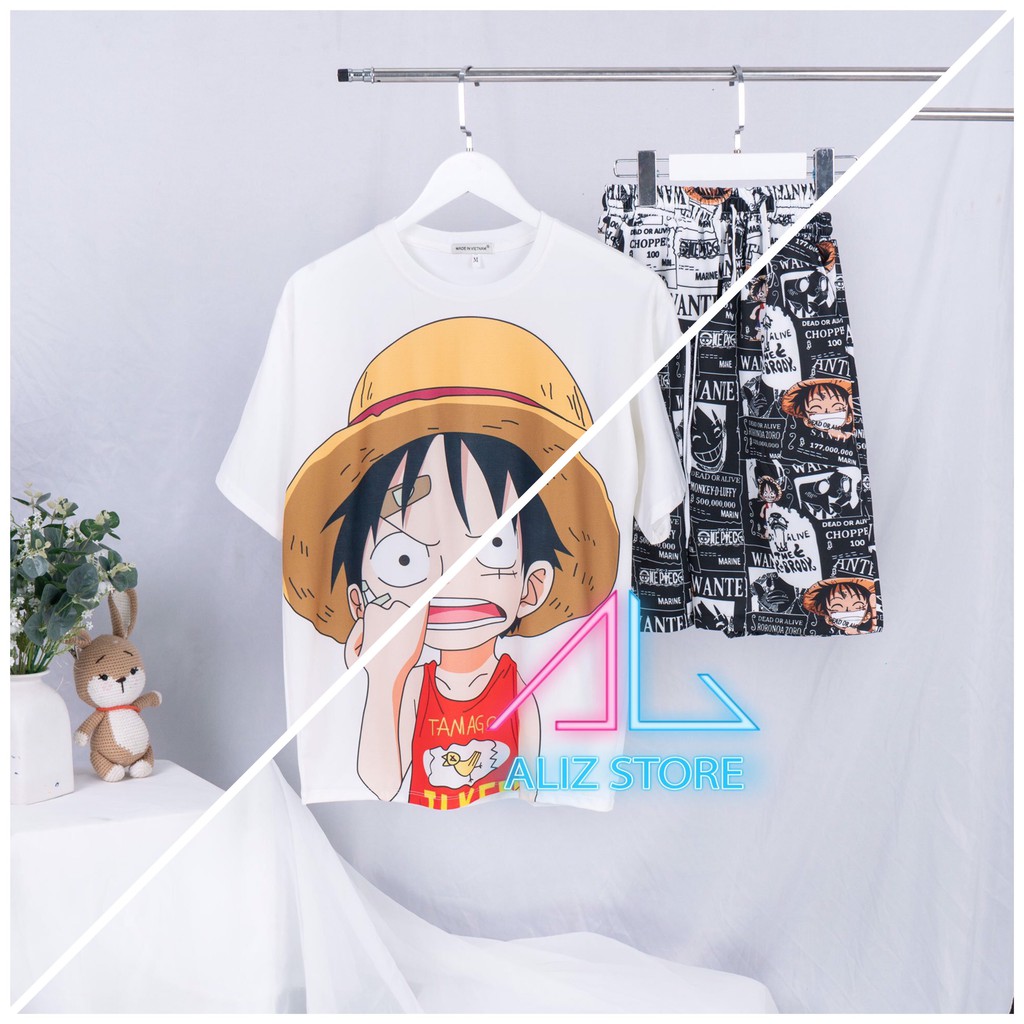 Set quần short Luffy Onepiece - 2 màu trắng đen | BigBuy360 - bigbuy360.vn