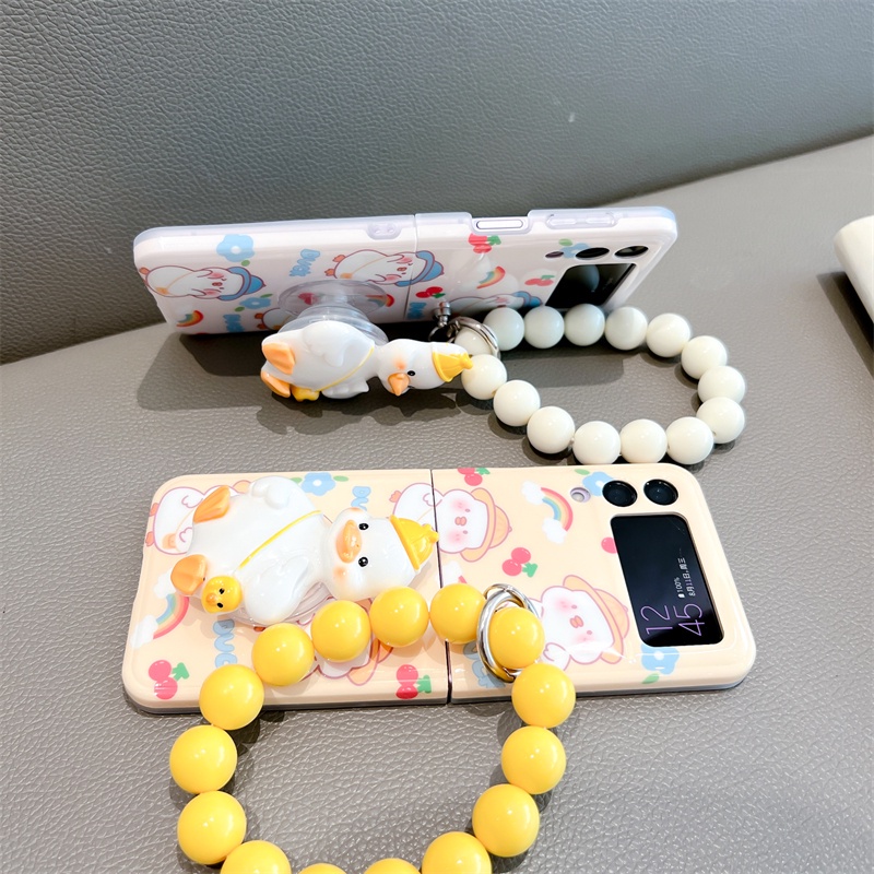 Ốp Điện Thoại Chống Sốc Có Giá Đỡ Hình Vịt Cho Samsung Galaxy Z Flip 3 Z Flip 4