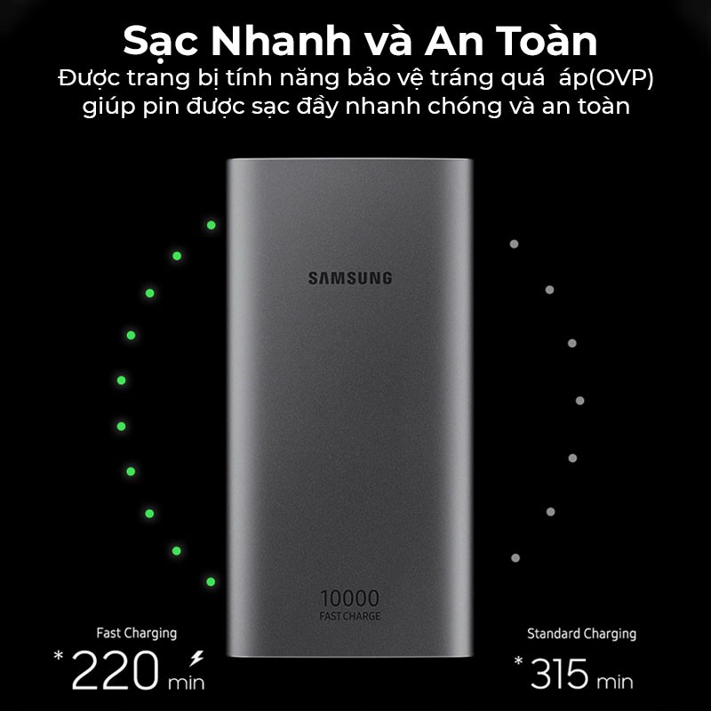 |Hàng Chính Hãng| Pin Sạc Dự Phòng 10000 mAh Samsung EB-P1100 Sạc Nhanh AFC/ QC2.0, Chống Quá Áp, Quá Dòng