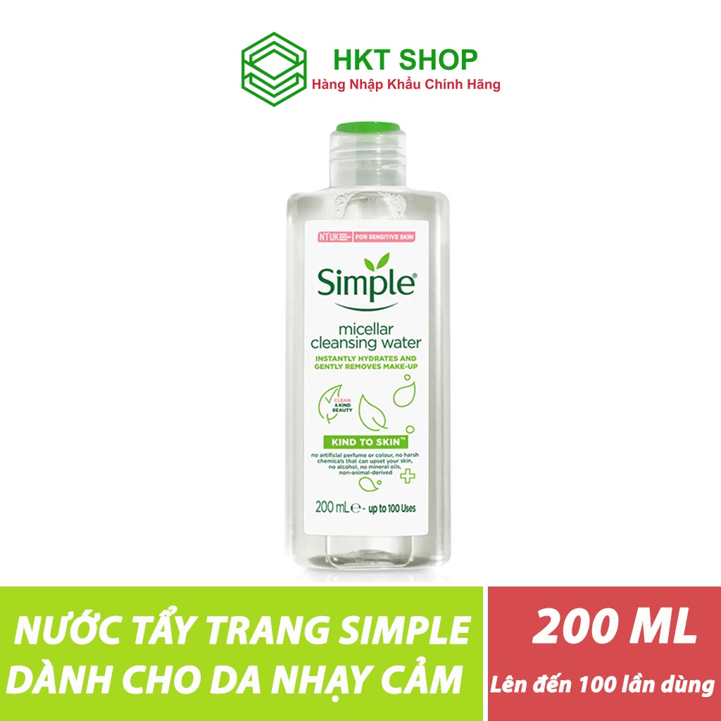 Nước Tẩy Trang Simple Micellar Cleansing Water 200Ml - HKT Shop