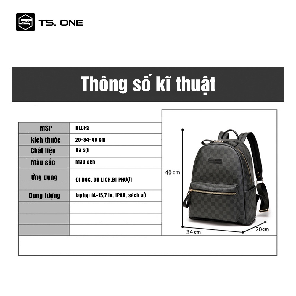 Balo da caro, Balo da nam nữ đi học đi chơi TS.ONE cao cấp chống nước  có thể đựng laptop 14 inch CARO1