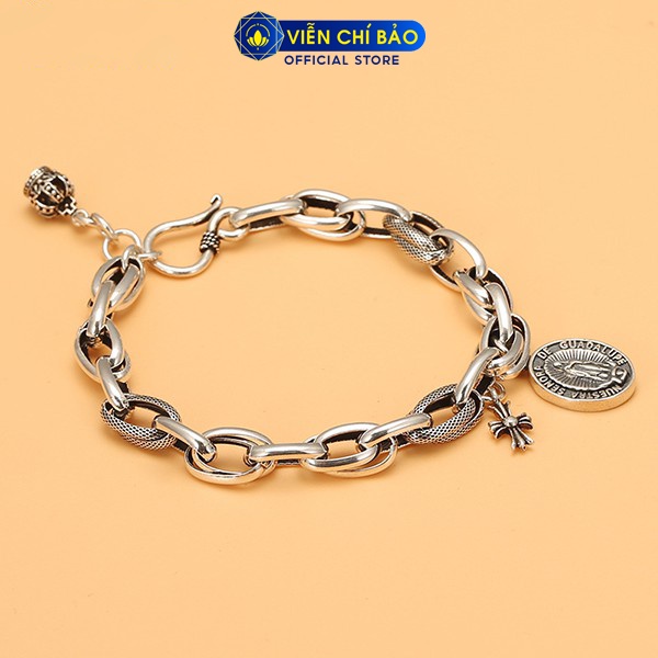 Lắc tay bạc nữ Thập Tự Chrome heart mới chất liệu bạc Thái thời trang phụ kiện trang sức nữ Viễn Chí Bảo L000246