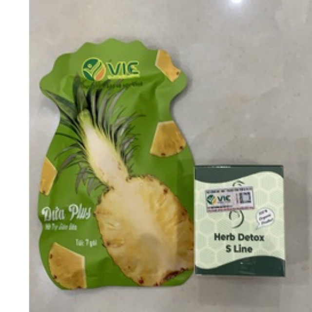 Combo kẹo dứa giảm cân vic (1 túi 7viên)+detox cell(50 vien)chính hãng cty 100%