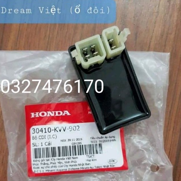 cục IC đánh lửa xe Super Dream ổ cắm đôi zin honda