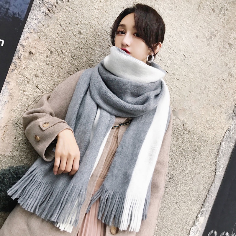 Khăn quàng cổ len nữ cashmere mùa đông Dày Mịn Hàng Quảng Châu phong cách thời trang Siêu Đẹp V-10