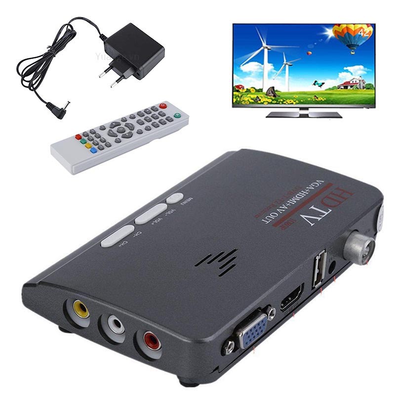 Thiết bị chuyển đổi TV thường thành smart TV Full HD 1080P VGA Version DVB-T / T2 TV Box AV CVBS có remote