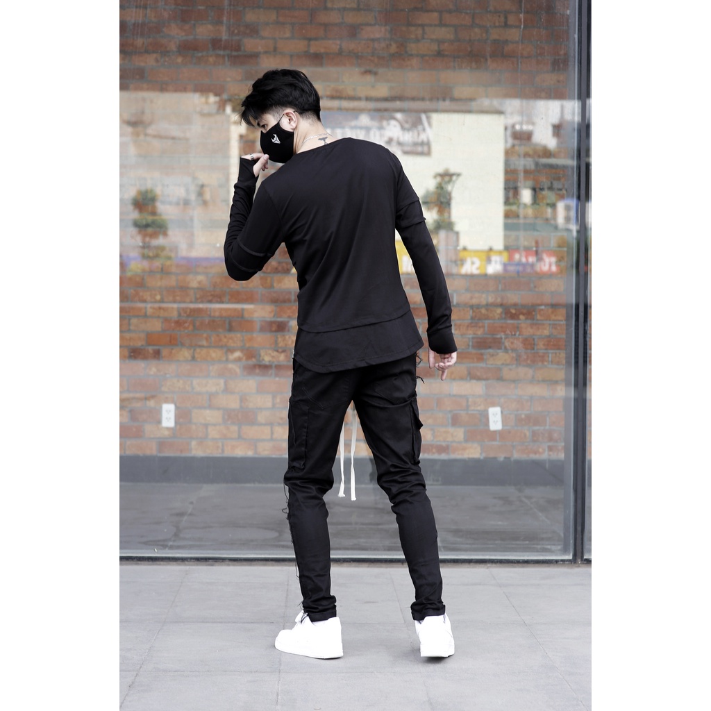 Jogger Kaki viền tưa túi hộp kết hợp túi zip Lexuza 098