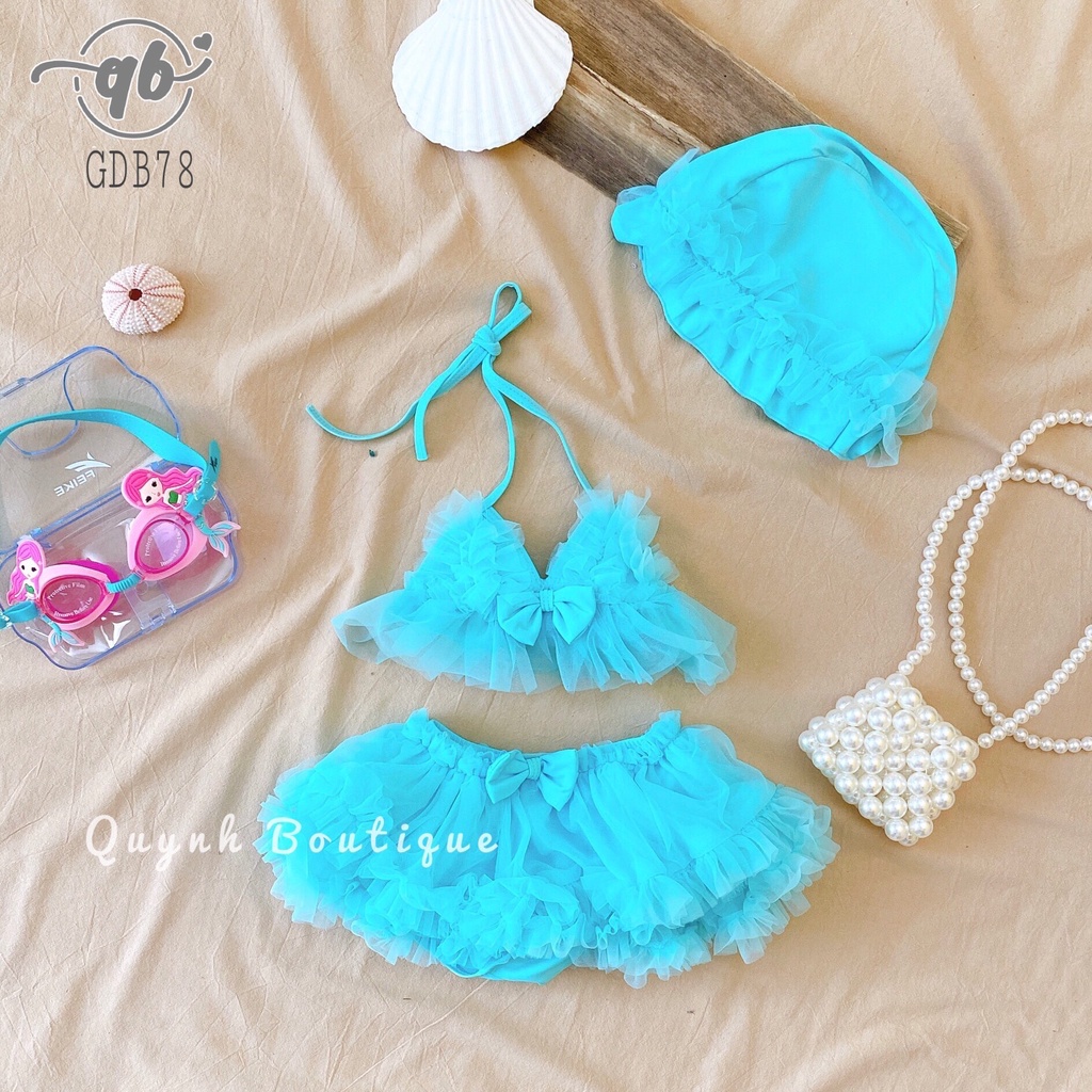 Đồ bơi trẻ em  Quỳnh Boutique bikini bé gái kèm mũ