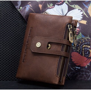Bóp ví da nam đứng cao cấp da bò sáp ngựa điên nam nữ contacts wallet manly