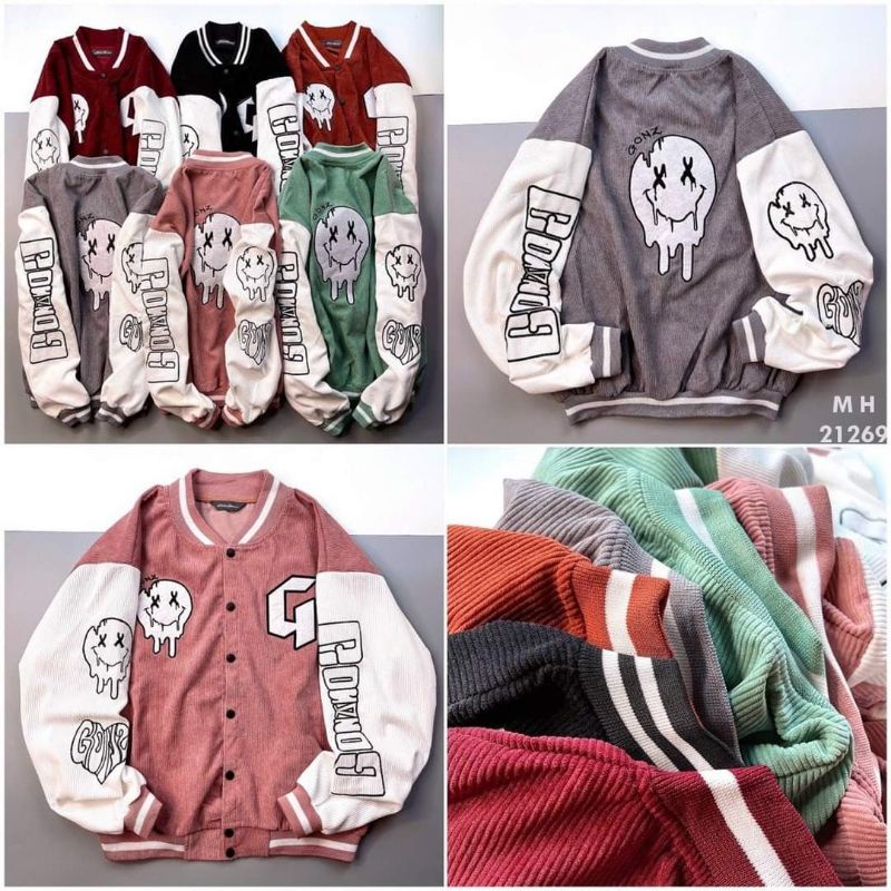Áo Khoác Nhung Tăm Thêu Chữ G - 6 Màu , Áo Khoác Ngoài Phông Unisex Nam Nữ 40-60kg