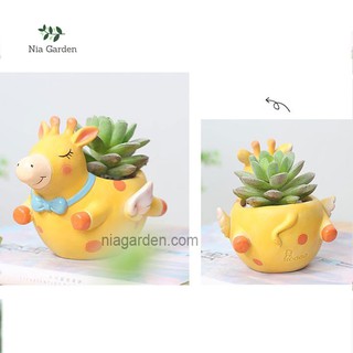 Chậu trồng cây hình thú - hươu cao cổ thiên thần