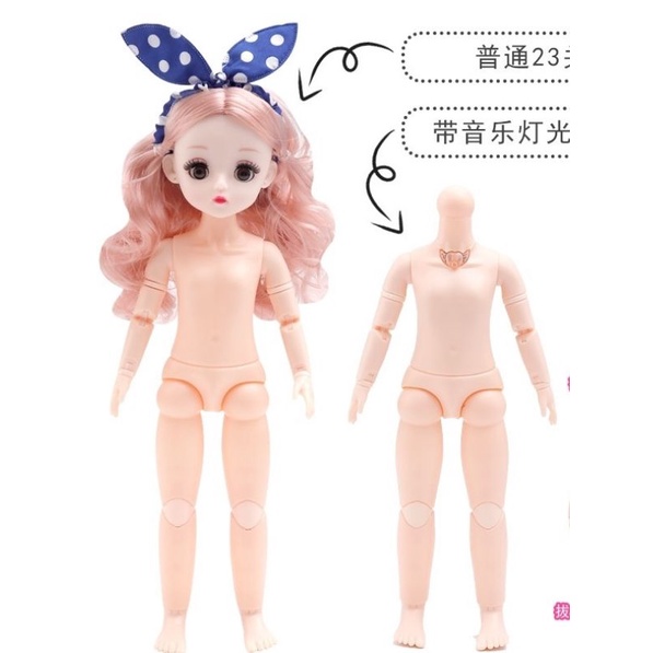 Đồ chơi búp bê cho bé gái 30cm, mắt 4D, 23 khớp