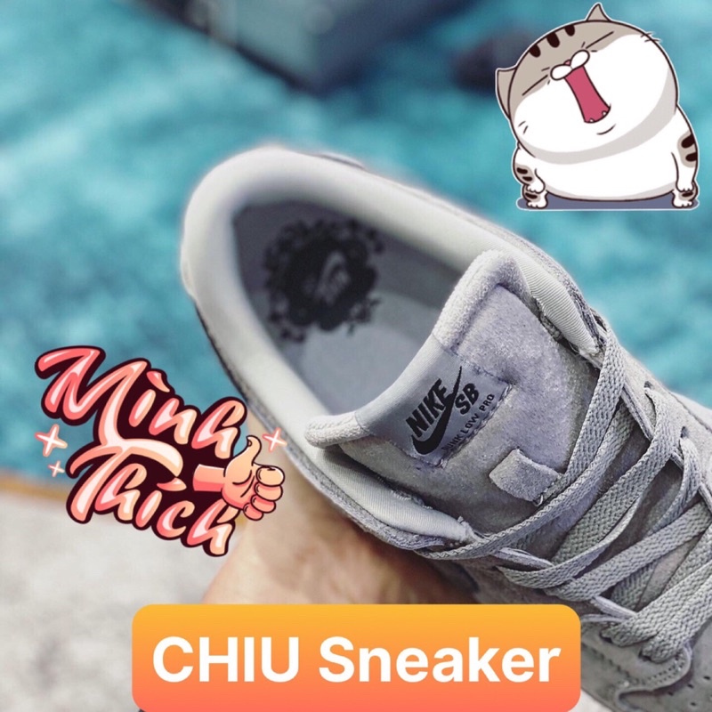 [ CHIU Sneaker ] Giày thể thao Sb dunk cổ thấp RC xám da lộn phiên bản cao cấp giày Sneaker Sb low smoke RC