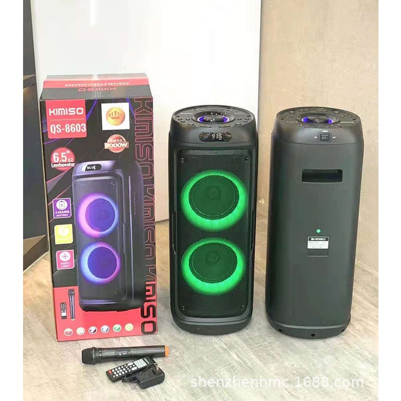 Loa karaoke bluetooth QS-8603 party box, bass cực mạnh tặng kèm 1 micro không dây