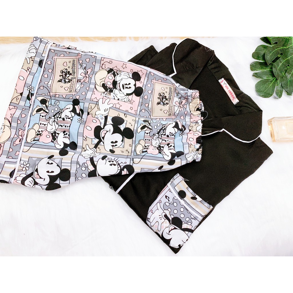 [Pijama]  Bộ cộc mickey chất lụa trẻ trung | BigBuy360 - bigbuy360.vn