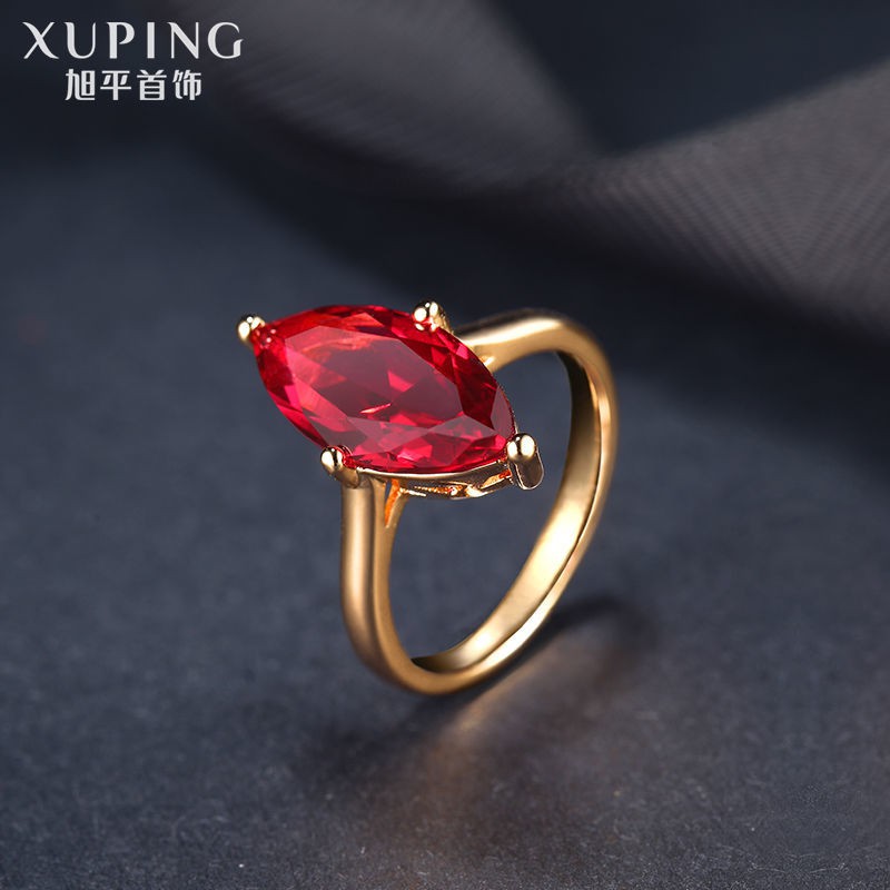 Nhẫn Đeo Tay Kim Loại Đính Đá Ruby Giả Thời Trang Cho Nữ