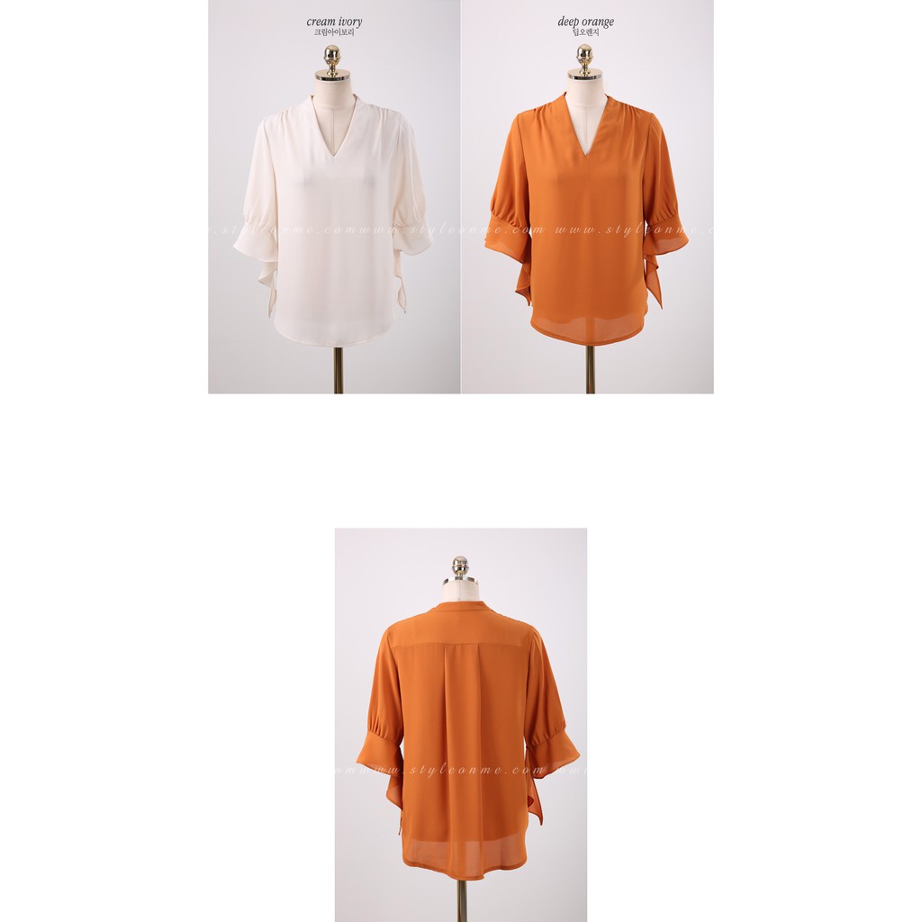 Áo cổ V tay nơ phong cách Hàn-MS07A