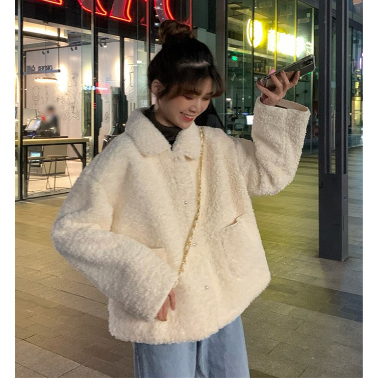 #O9 Áo Cardigan lông cừu nữ phong cách Hàn Quốc siêu dễ thương siêu ấm ORDER TMALL có hàng sau 16 ngày