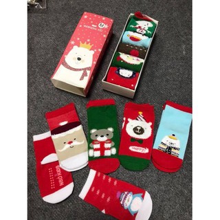 sét 5 đôi tất noel - set 5 doi tat noel