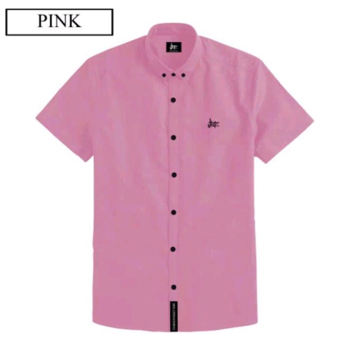 Áo Sơ Mi Tay Ngắn Màu Hồng Motz M (E8D0) Poplin Cao Cấp Cho Nam