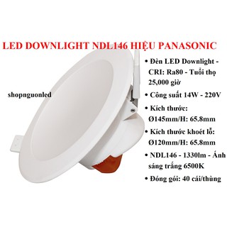 Đèn led âm trần Panasonic 14W NDL143