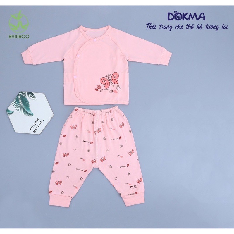 Bộ cài lệch dài tay Dokma từ 0-6 tháng tuổi