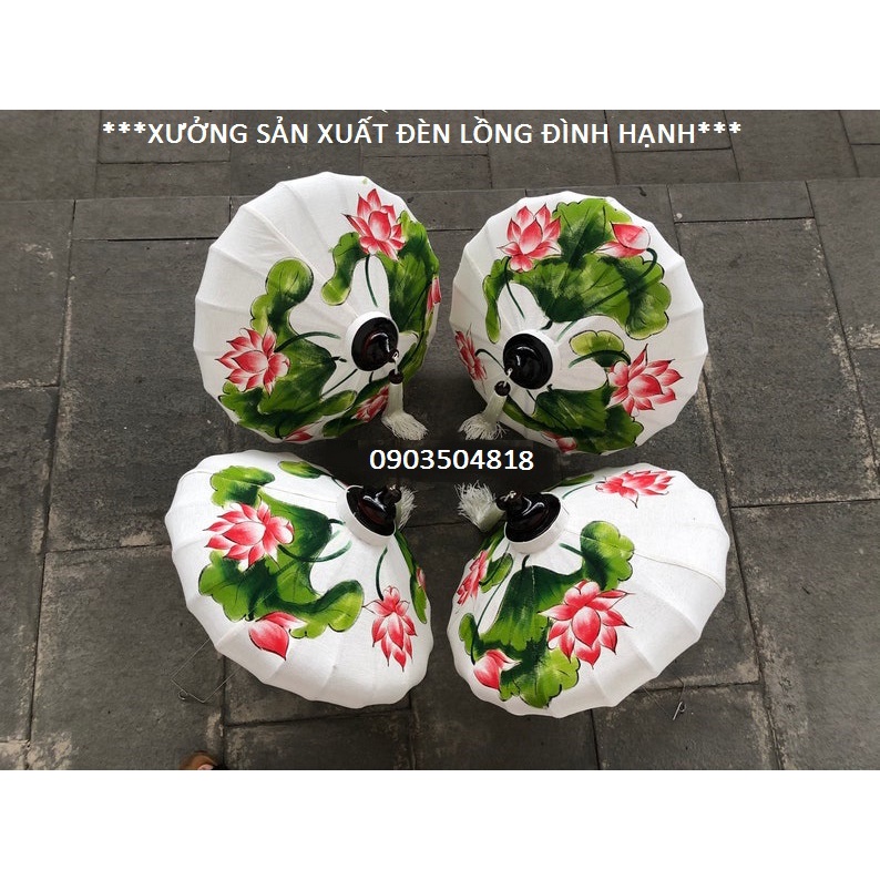 Đèn Lồng Hội An Size 45cm, 60cm Vẽ Tay Hình Hoa Sen Siêu Đẹp Dùng Trang Trí Tết, Trang Trí Nhà Cửa, Quán Cafe, Nhà Hàng.