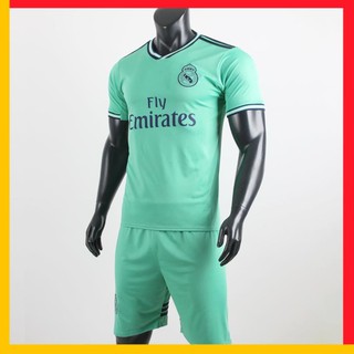 [Xả kho - Cắt Lỗ] Bộ Quần Áo Bóng Đá Câu Lạc Bộ Real Madrid màu xanh ngọc mùa giải 2019 2020