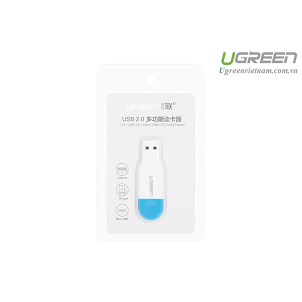 Đầu đọc thẻ 2 in 1 hỗ trợ OTG và USB TF / Micro-SD card Ugreen 30358