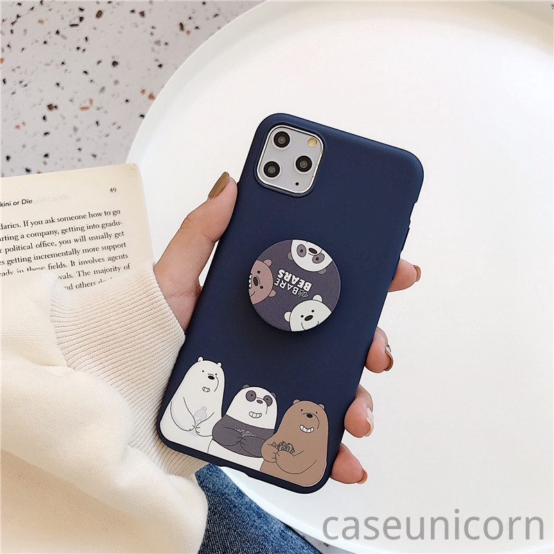 Ốp điện thoại họa tiết hoạt hình We Bare Bears kèm giá đỡ cho iPhone 11 Pro Max 6s 6 7 8 Plus 12 Pro Max iPhone XR X XS Max 12 mini | BigBuy360 - bigbuy360.vn
